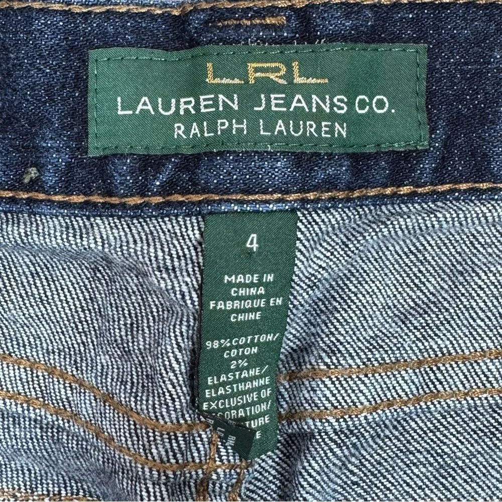 Lauren Ralph Lauren Bootcut Mid Rise Jeans Dark Blue 4 Western Preppy Classic - Image 9