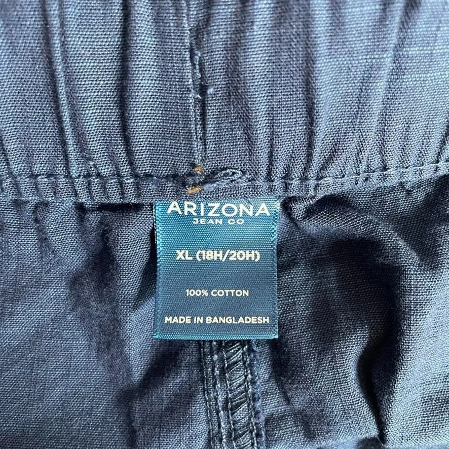 Arizona Jean Company Jogger Short Womens XL Navy Blue 100% Cotton Adjustable NEW - Image 6