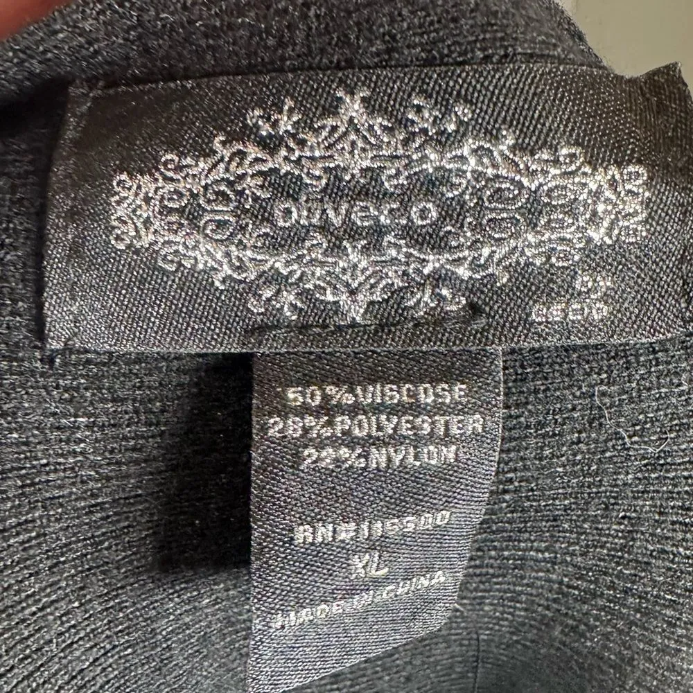 Oliver.o stunning black sweater with rhinestone and pearl angel wings XL NWT Size L - Image 4