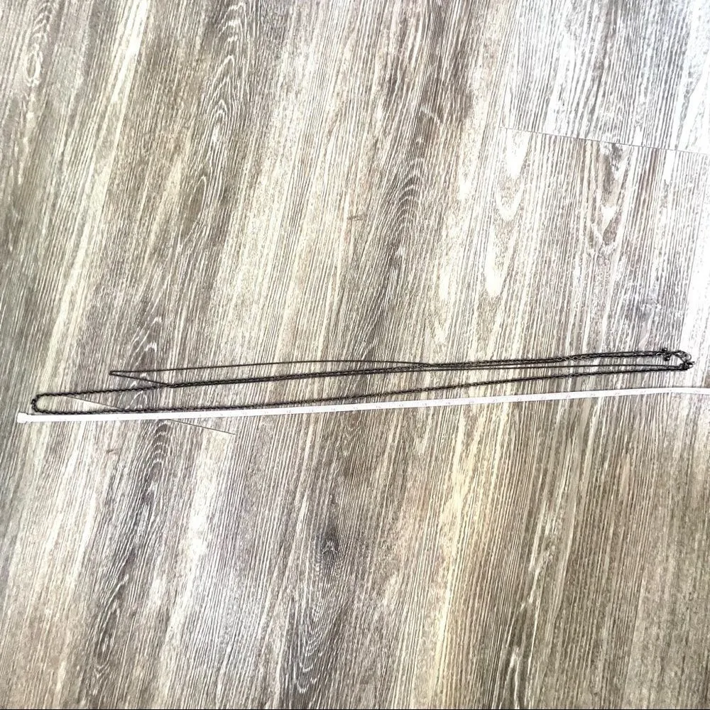 Long dark grey multi chain necklace - Image 5