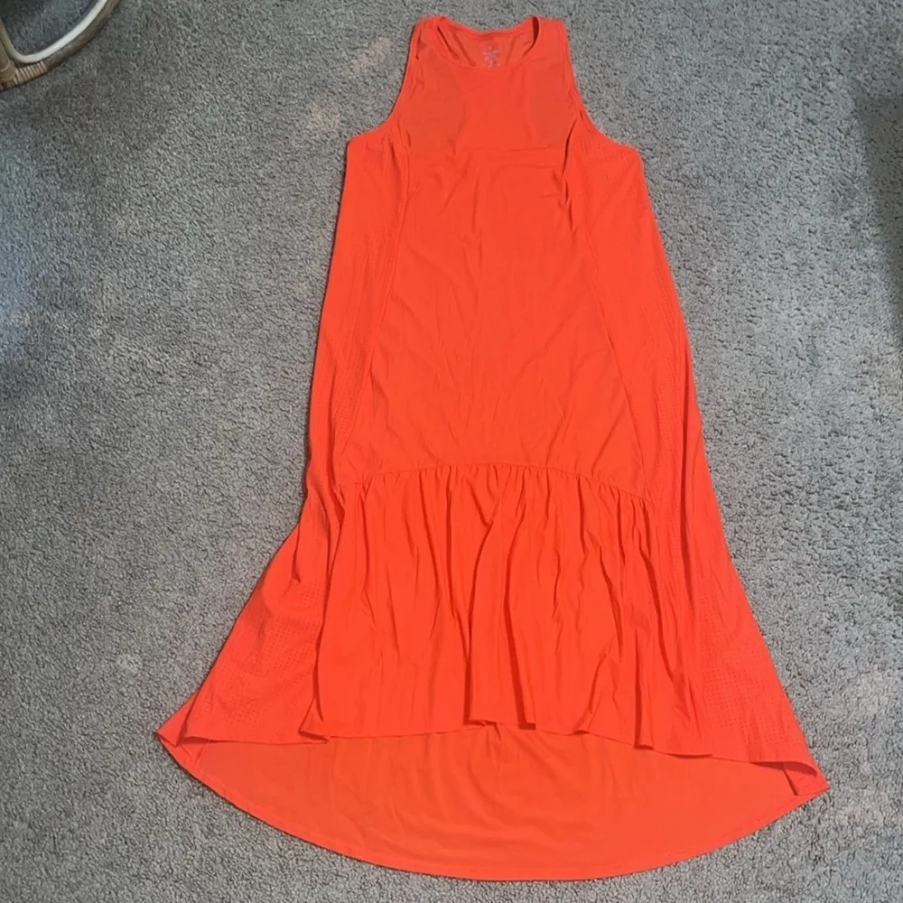 Sweaty Betty Explorer Ace Midi Swing Sleeveless Athleisure Dress Orange‎ S 4/6 - Image 3