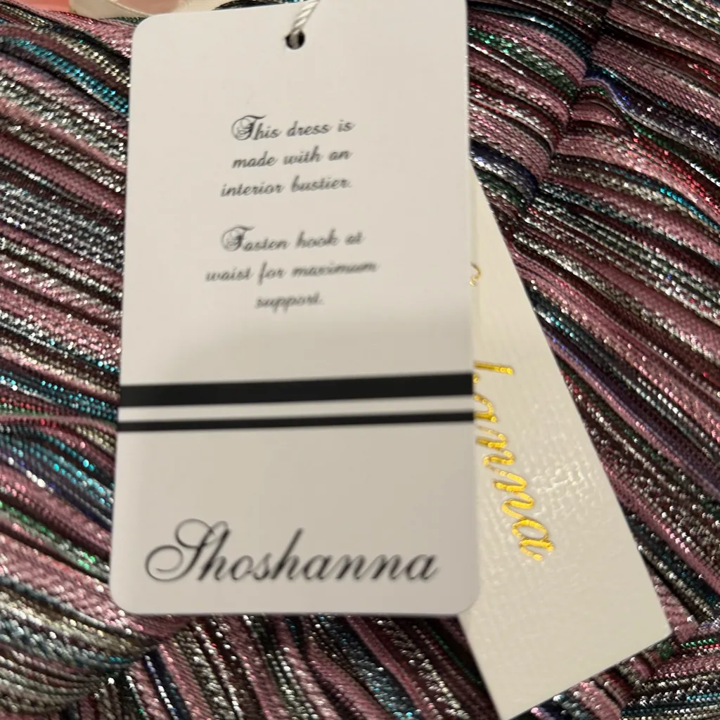 Shoshanna Midnight Women's Strapless Mini Dress Metallic Multi size 10 NWT - Image 5