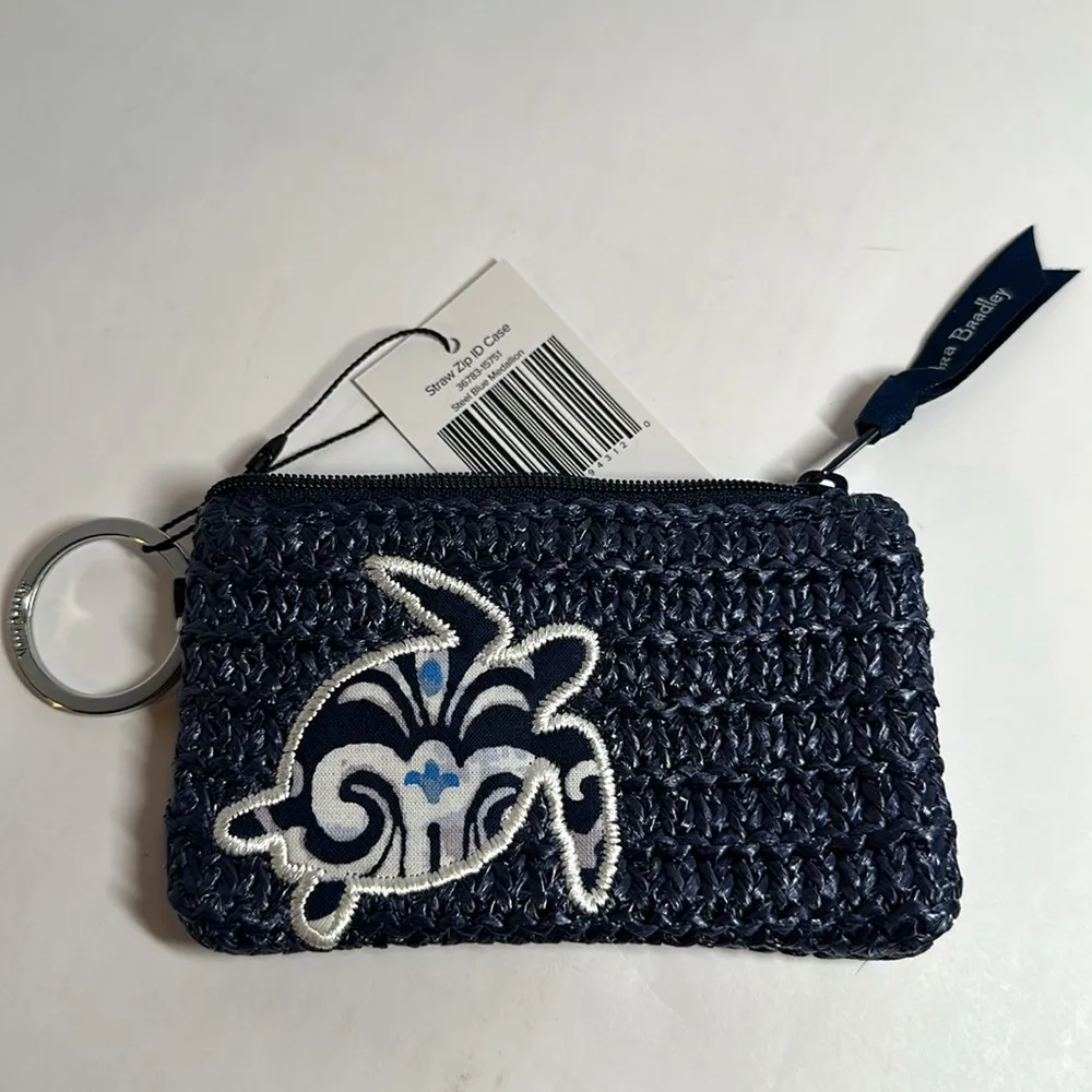Vera Bradley Straw Zip ID Case - Steel Blue Medallion #71 - Image 3
