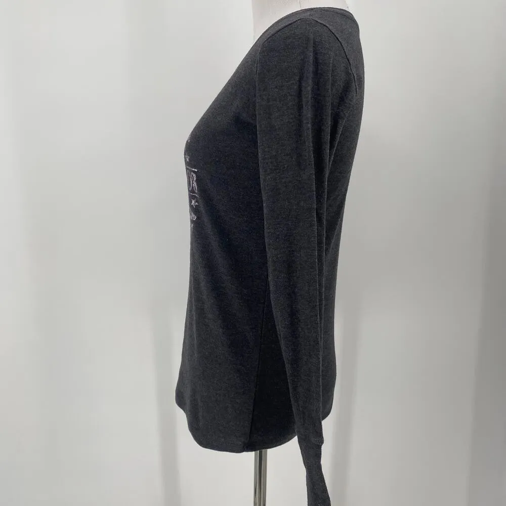 Harley Davidson Glacier Kalispell Montana Long Sleeve Logo T-Shirt Size Small - Image 3