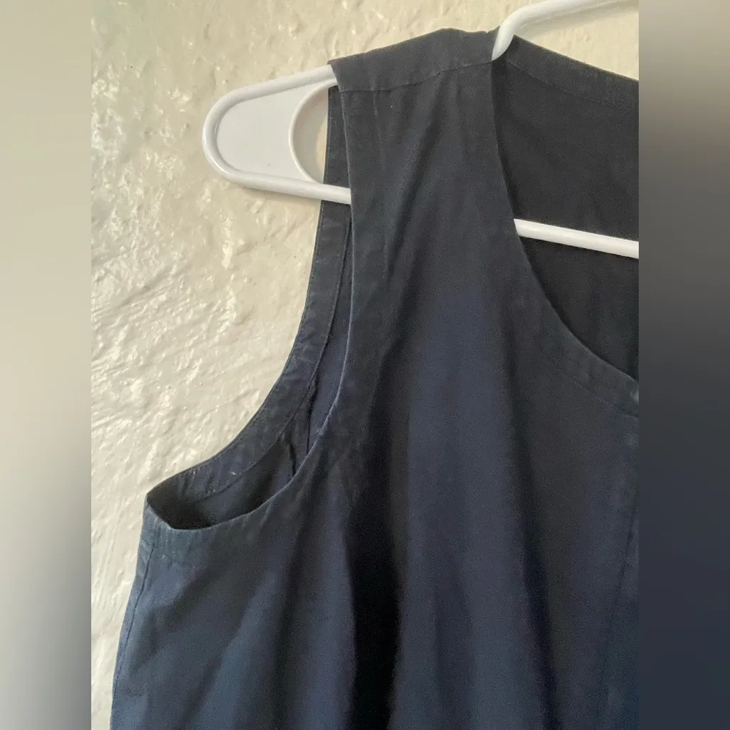 Theory Bonza Cotton Poplin Full Zip Front Knee Length Dress Navy Size 6 - Image 5