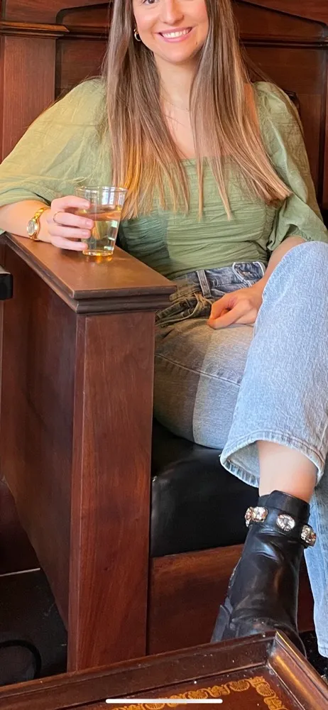 MINKPINK Green Square Neck Blouse  - Image 4