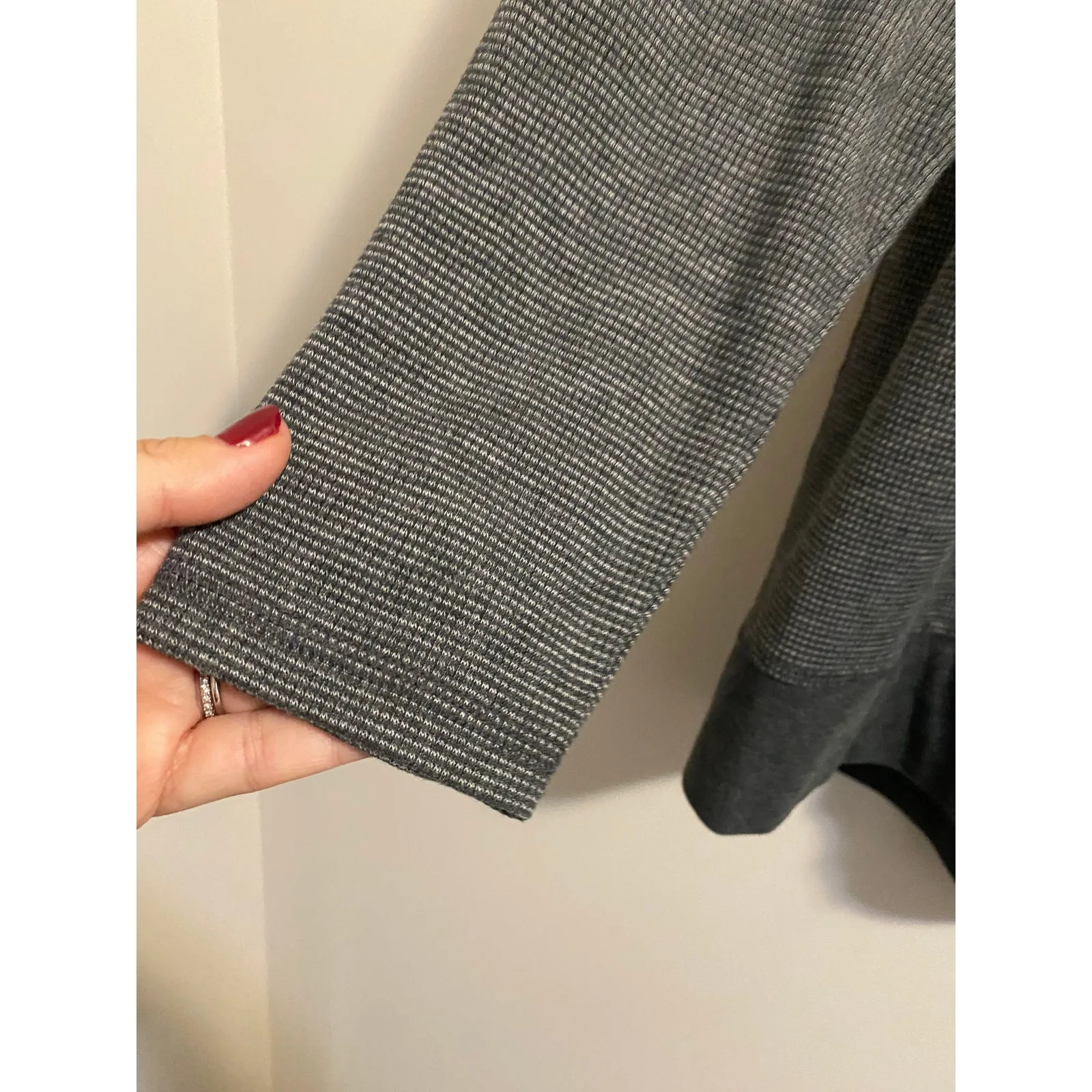 Lilla P grey tank and open cardigan sweater set waffle texture women's sz. M Gray Size M - Image 8