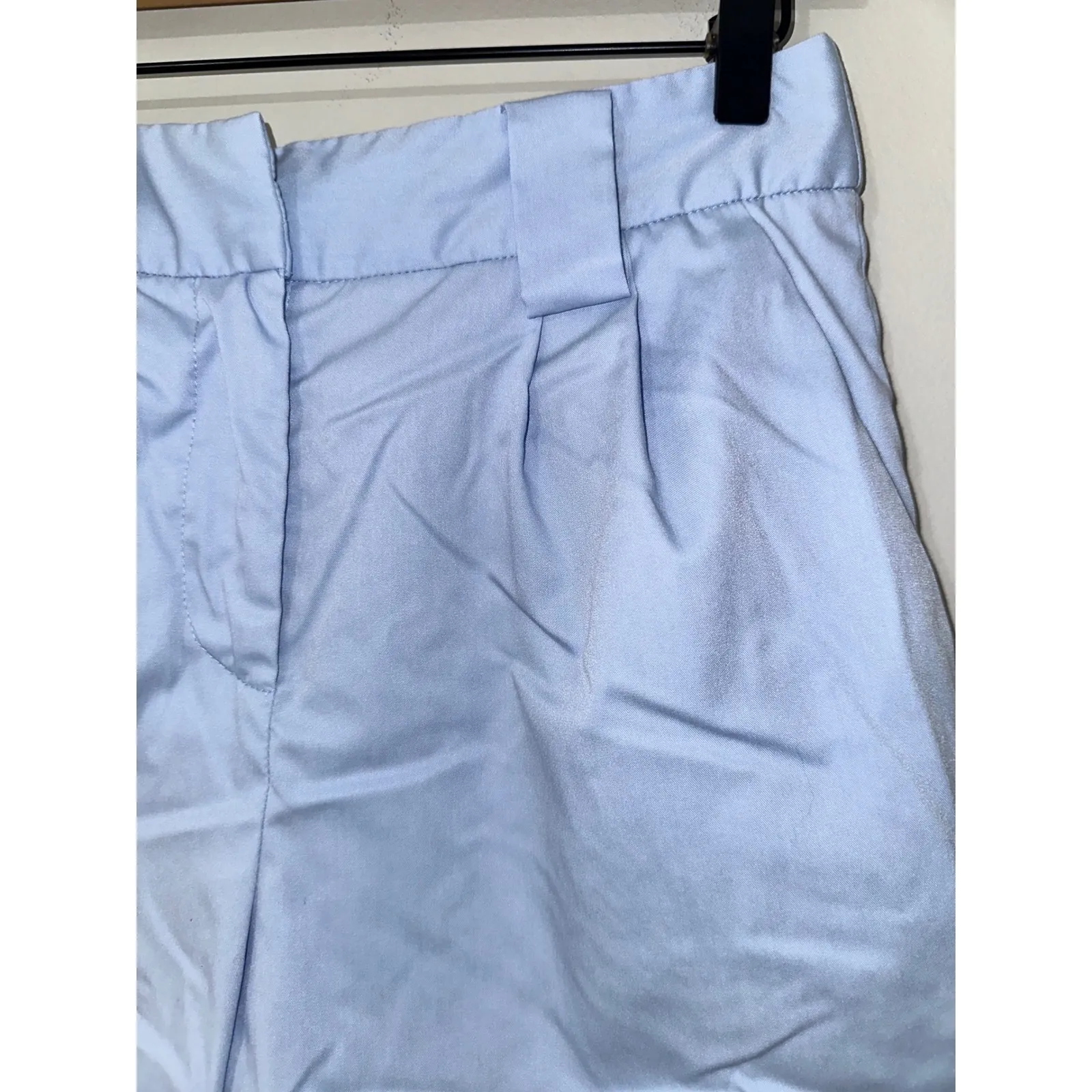 Crescent Women's High Waist Pleated Shorts Light Blue Size Small - Image 2