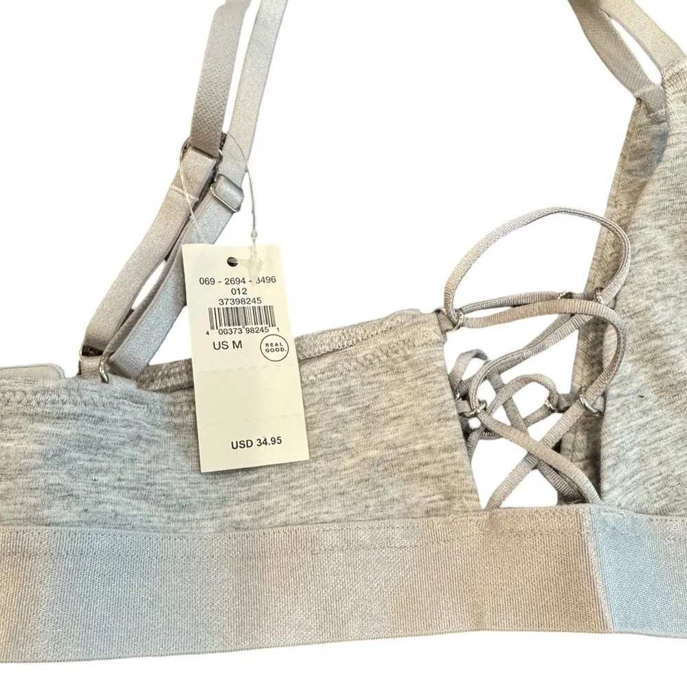 aerie Aerie Women's Adjustable Strap Bandeau Bralette - Heather Gray Size S - Image 5