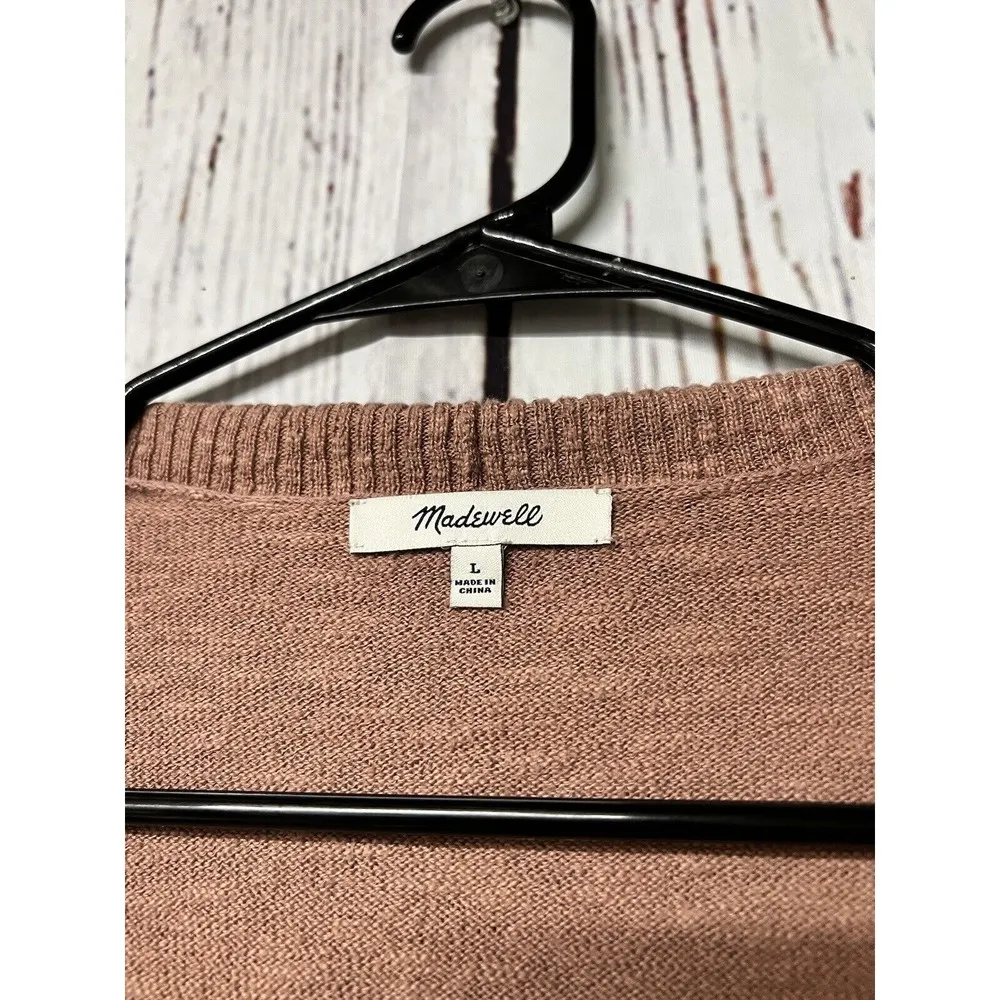 Madewell Bradley Open Front Pocket Cardigan Sweater - Dusty Rise / Size Large - Image 2