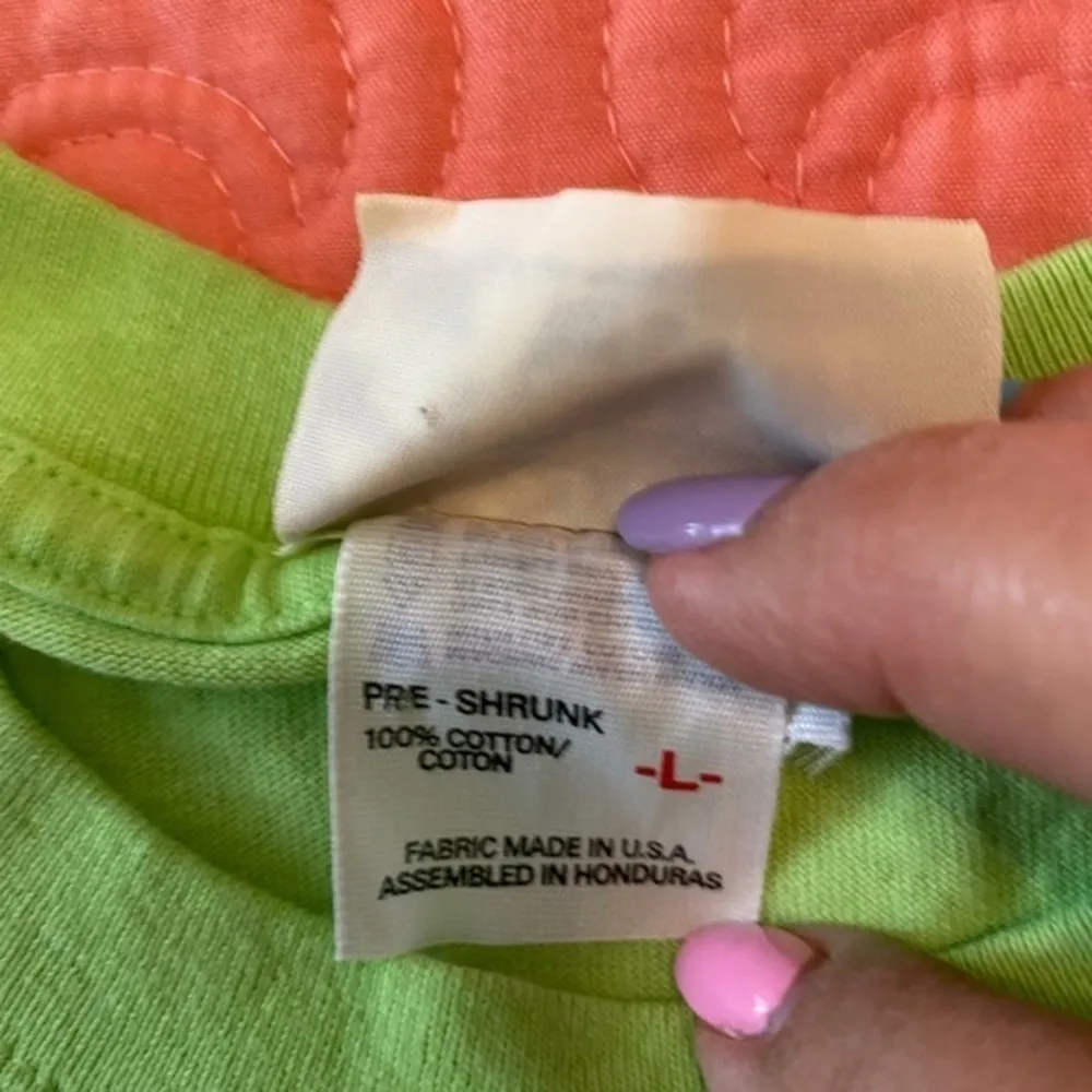 Summer Fish embroidered graphic tee shirt Size L Green Size L - Image 7