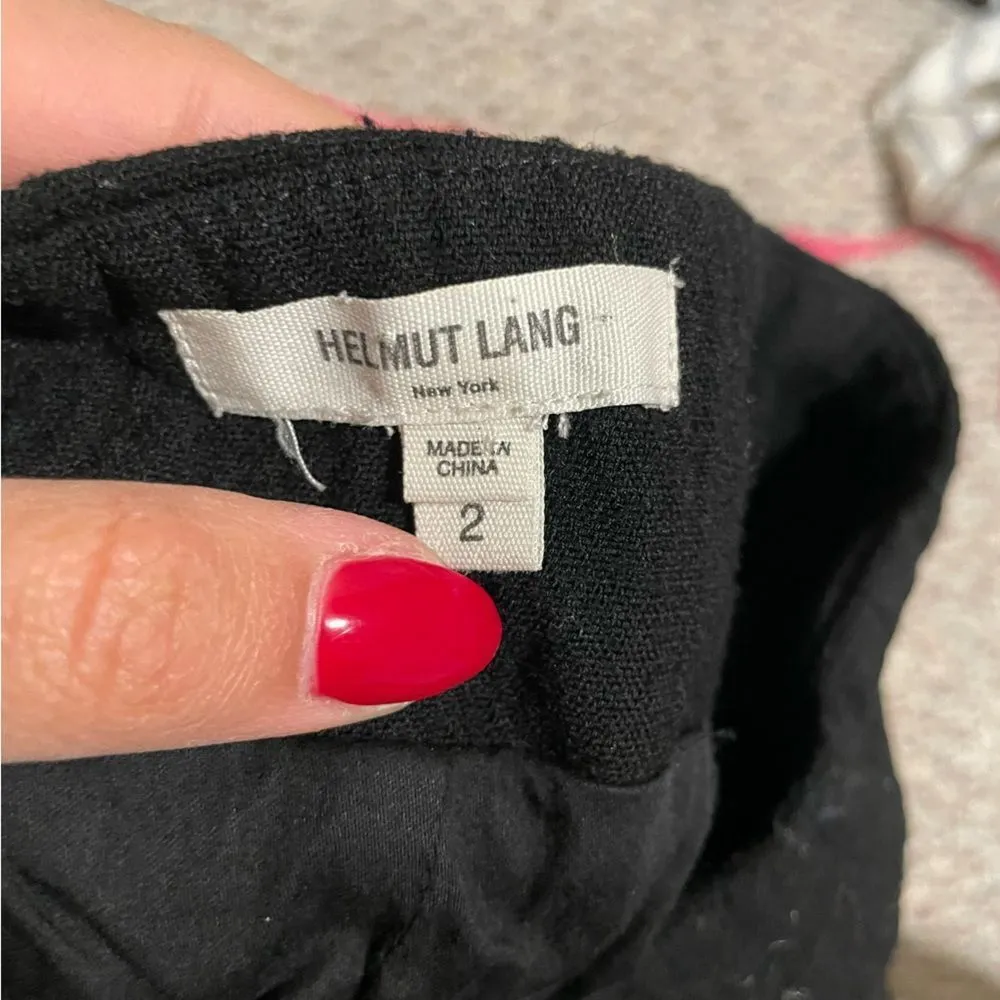 Helmut Lang  Wool Mini Skirt Black Zipper Front- Size 2 - Image 6