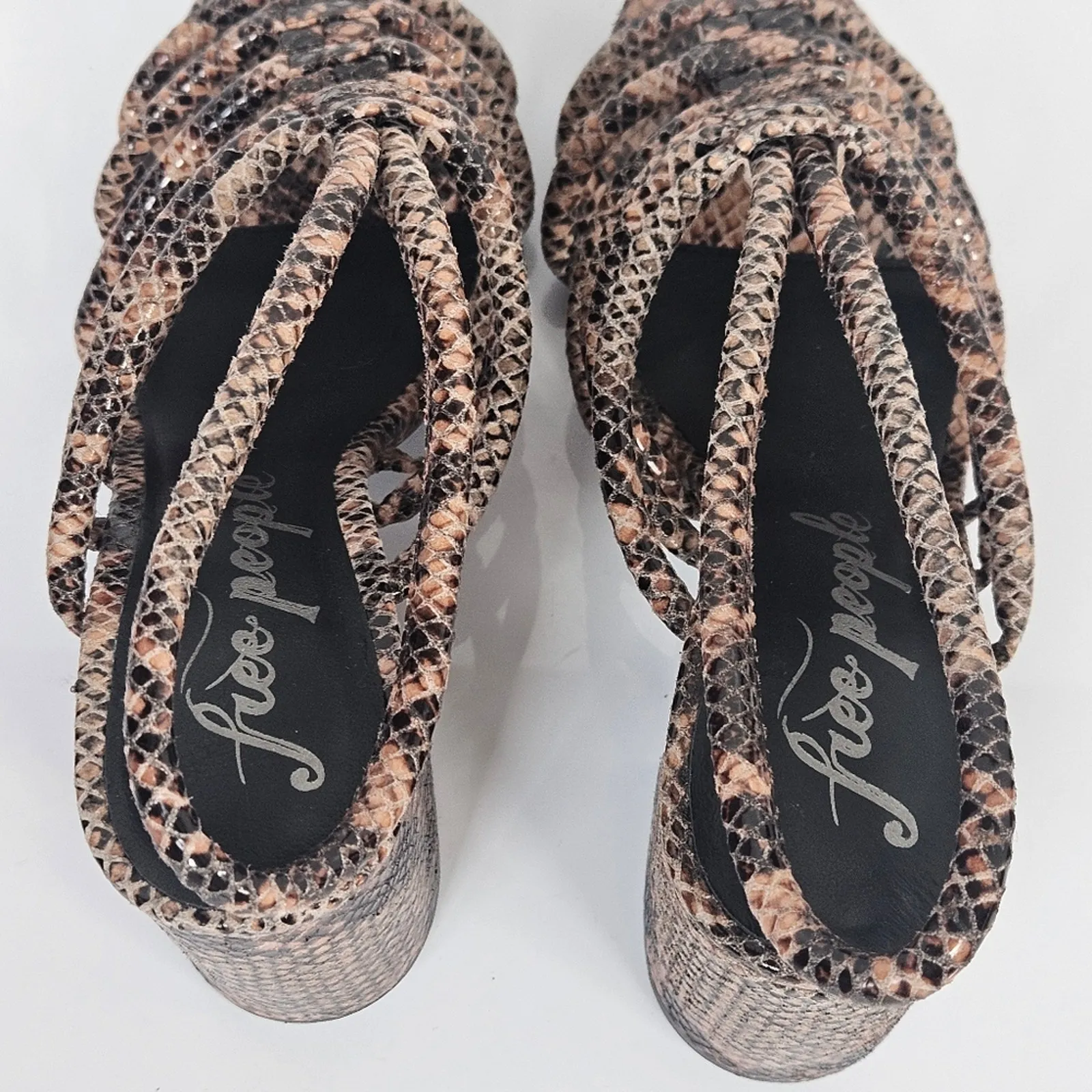 Free People ‎ Colette Cinched Heel Python Snakeskin Size 36.5 Sandal - Image 7