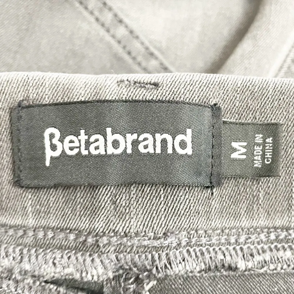 Betabrand Yoga Denim Midrise Bootcut Flare Jeans in Rinsed Gray Size Medium - Image 10