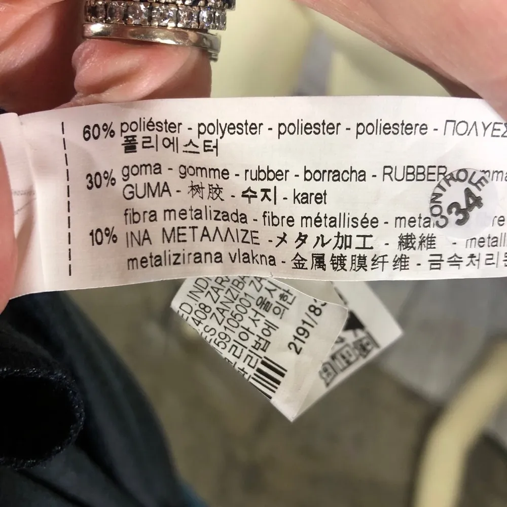 Zara Green velvet metallic dress with stripes size small - Image 12