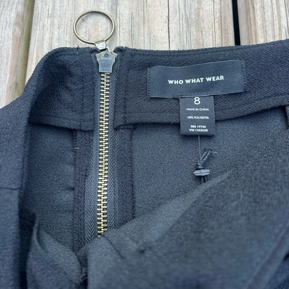 NWT who what wear | size 8 | jet black skirt with bow - Image 4