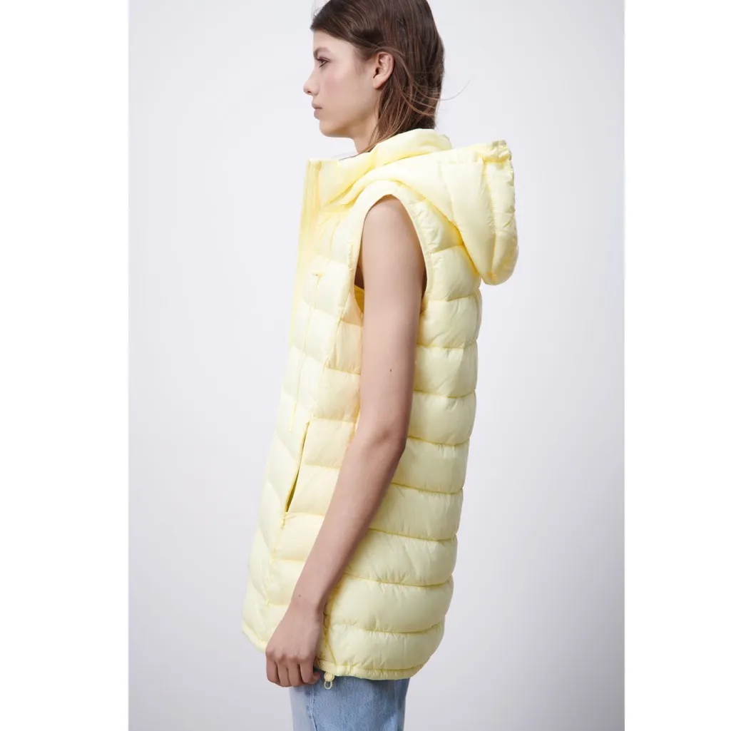 NWT ZARA PACKABLE WATER REPELLENT VEST BLOGGERS FAV YELLOW SMALL - Image 4