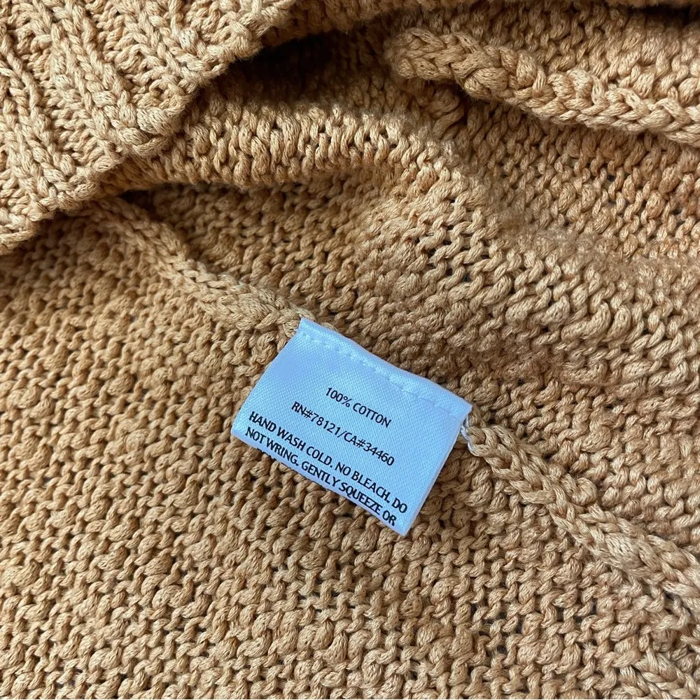 Eileen Fisher Textured Short Sleeve Knit Cardigan Mustard (Medium/P) grannycore - Image 6