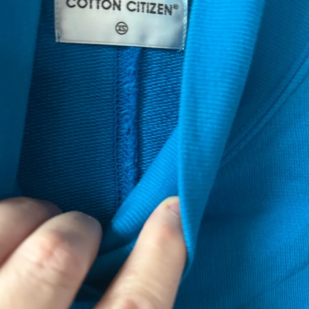 Cotton Citizen  Turquoises Blue Mock Neck Sweatshirt - Image 2