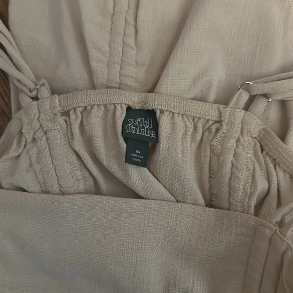 Wild Fable Tan Ruched Mini Beachy dress - Image 3