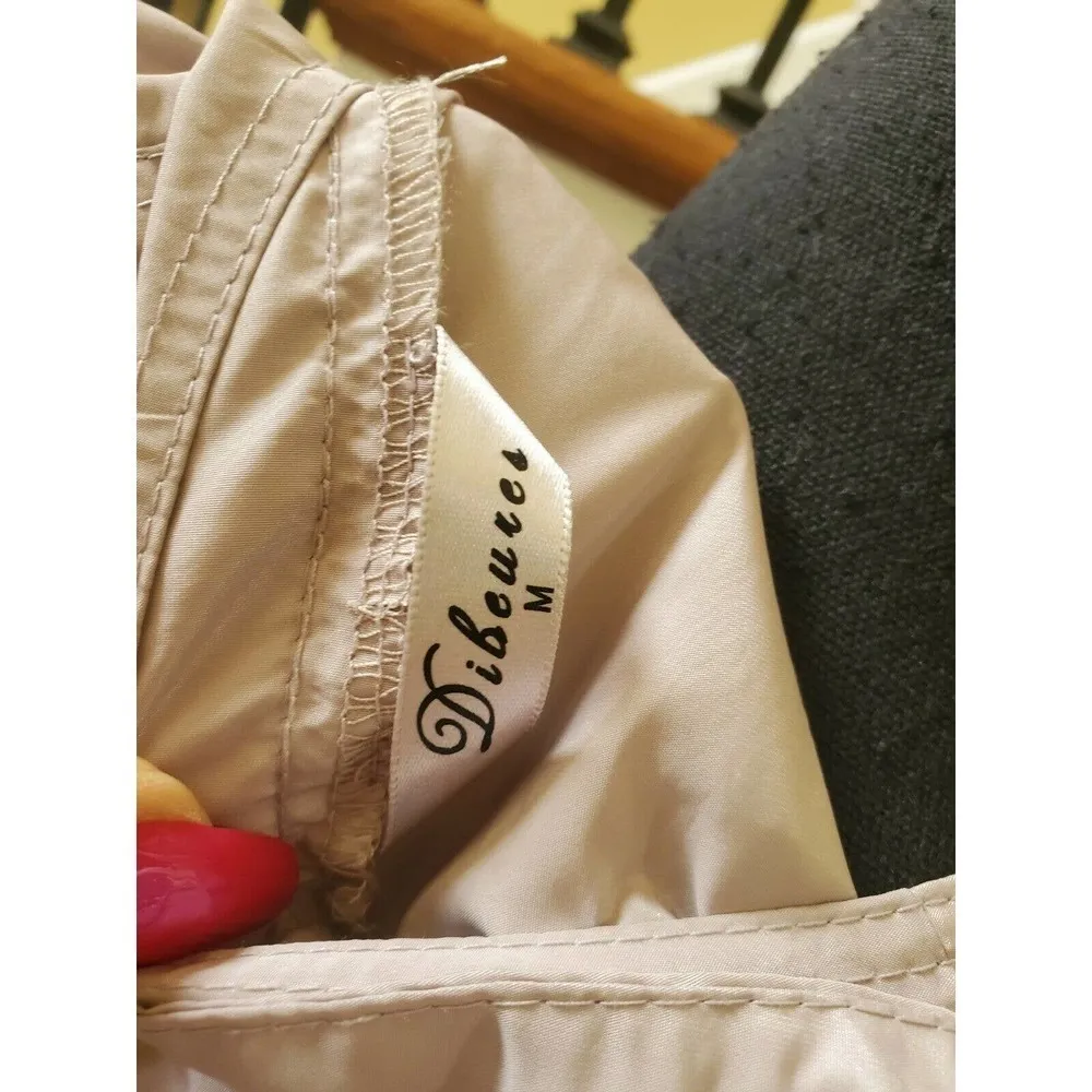 Dibeuces Womens Medium Tan Hooded Rain Coat - Image 8