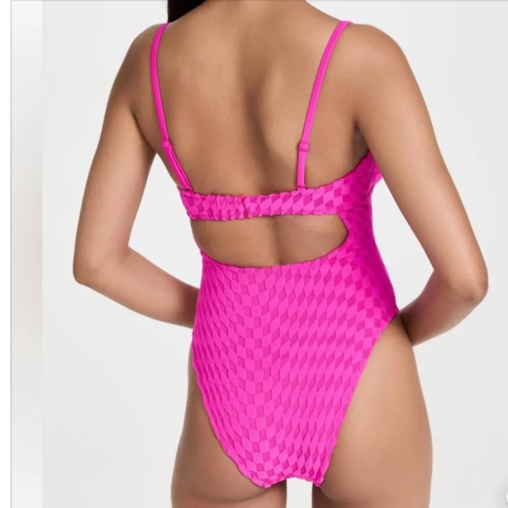 Good American Jacquard Show Off One-Piece Pink Swimsuit Size 1 Small S NWOT - Image 7