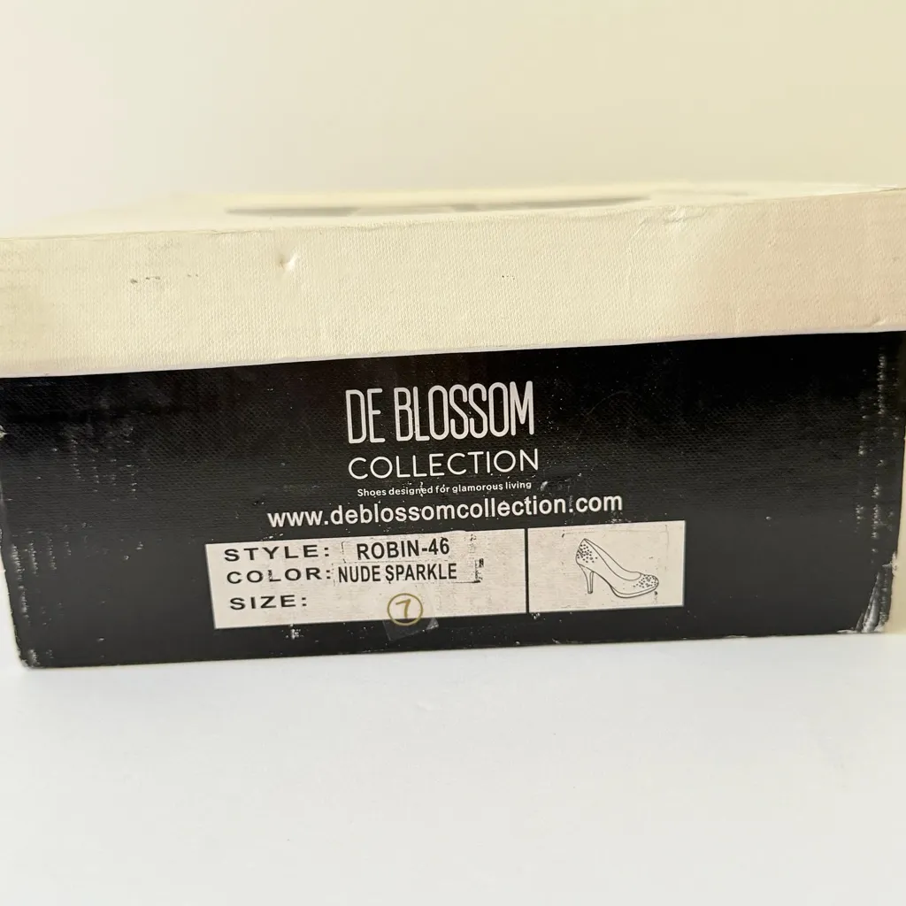 Sparkle Nude Rhinestone Platform Heels Size 7 Glam Wedding Bridal Party Pump NIB - Image 6