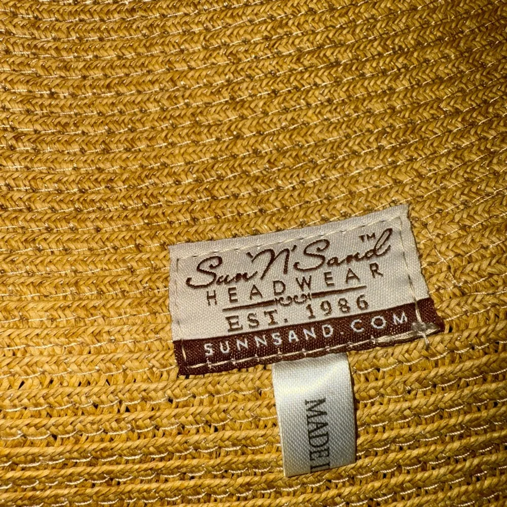 Sun N Sand Straw Sun Hat Womens Black Ribbon Trim Summer Beach Vacation Travel Tan - Image 6
