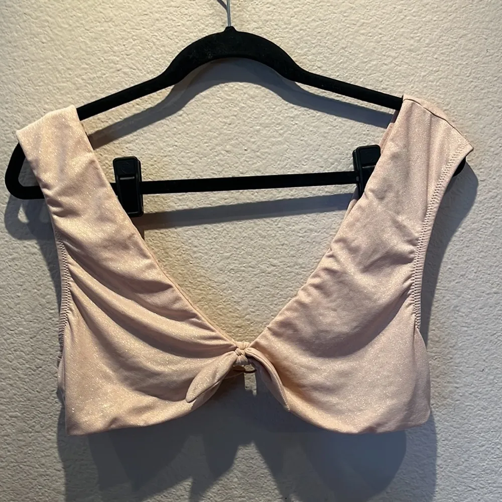 Aerie Pink Pink Gold Crop Top Bralette Top Size XL - Image 2
