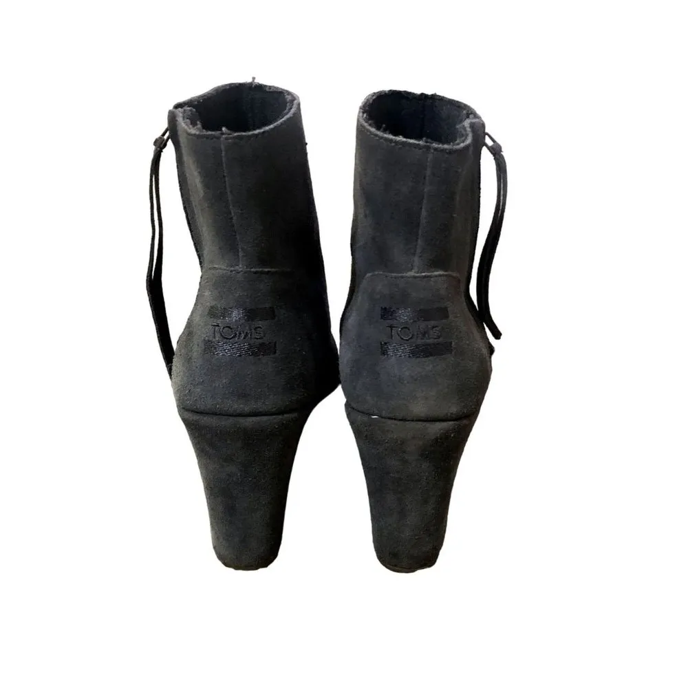 Toms Ankle Boots Womens 10 Used Gray Suede Avery 300614 - Image 4
