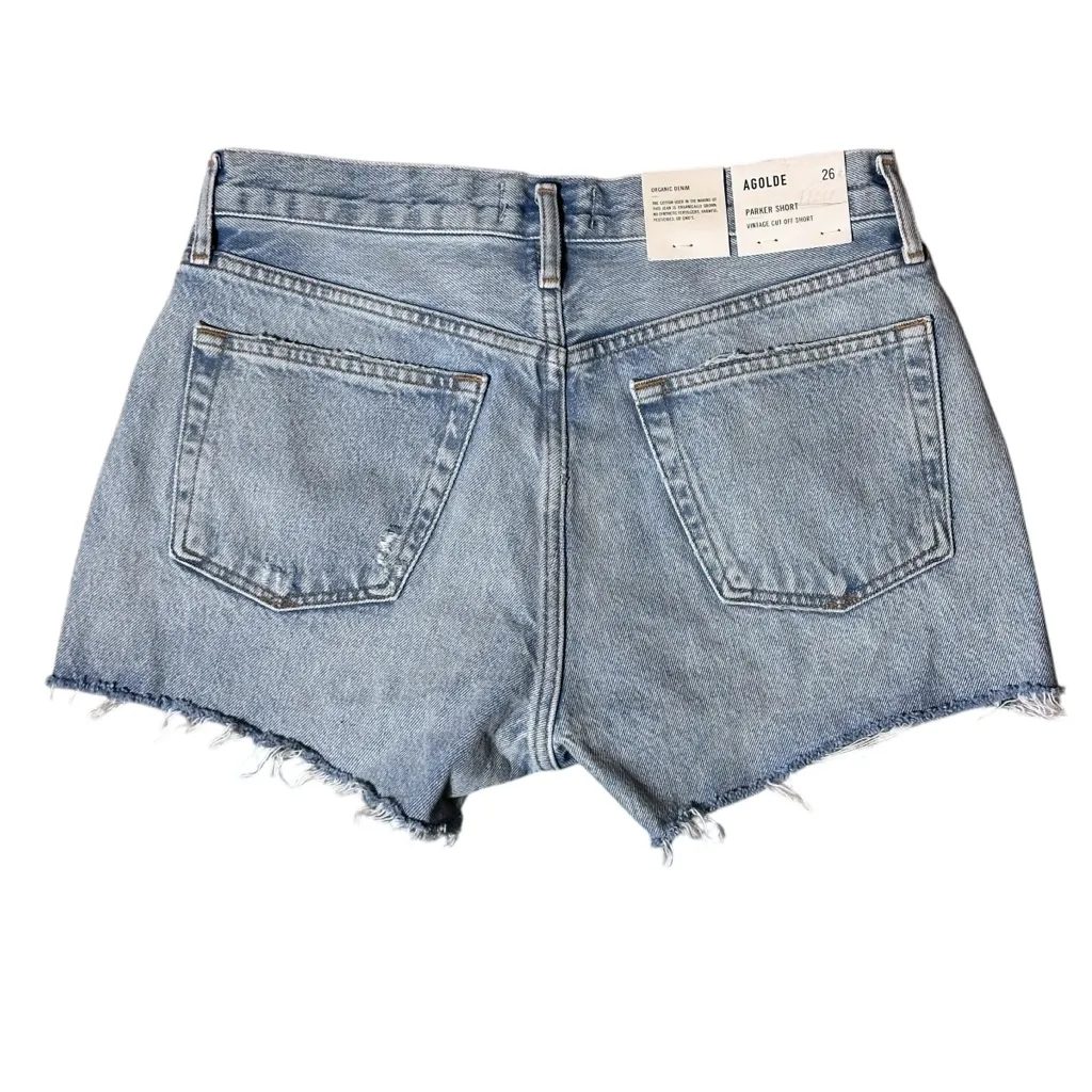 Agolde NWT Vintage Cut Off Parker Shorts 26 Encore Light Wash Hi-Rise Button Fly - Image 4