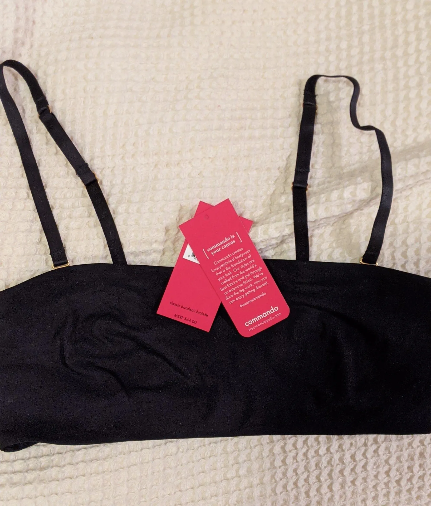 Commando Black Bandeau Bra - Image 4