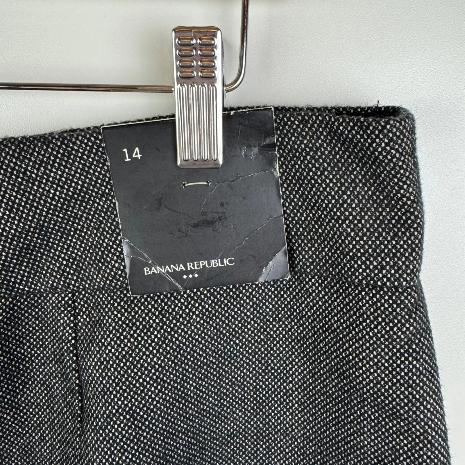 NWT Banana Republic Novelty Pencil Skirt Size 14 Brown Birdseye Wool‎ Career - Image 2