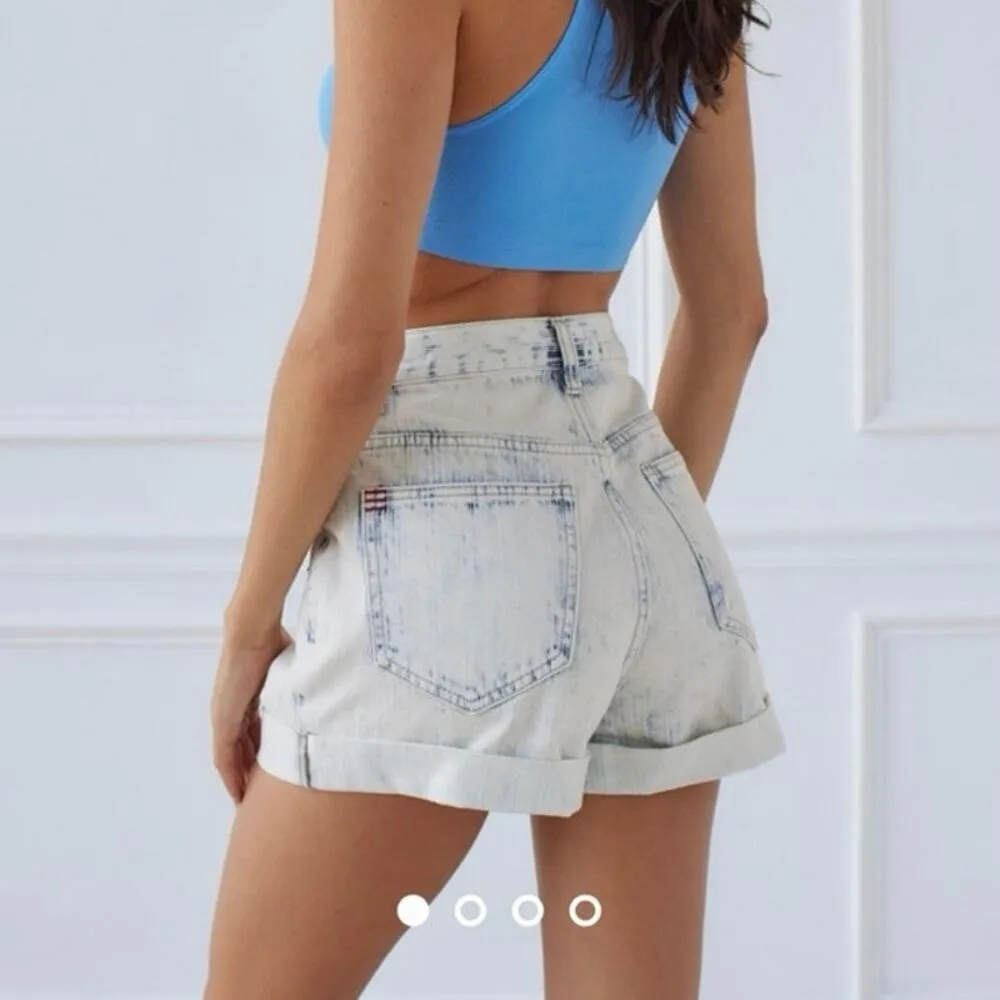 Urban Outfitters BDG Carrie Denim High Rise Roll Hem Short 27 Women’s Ivory - Image 6