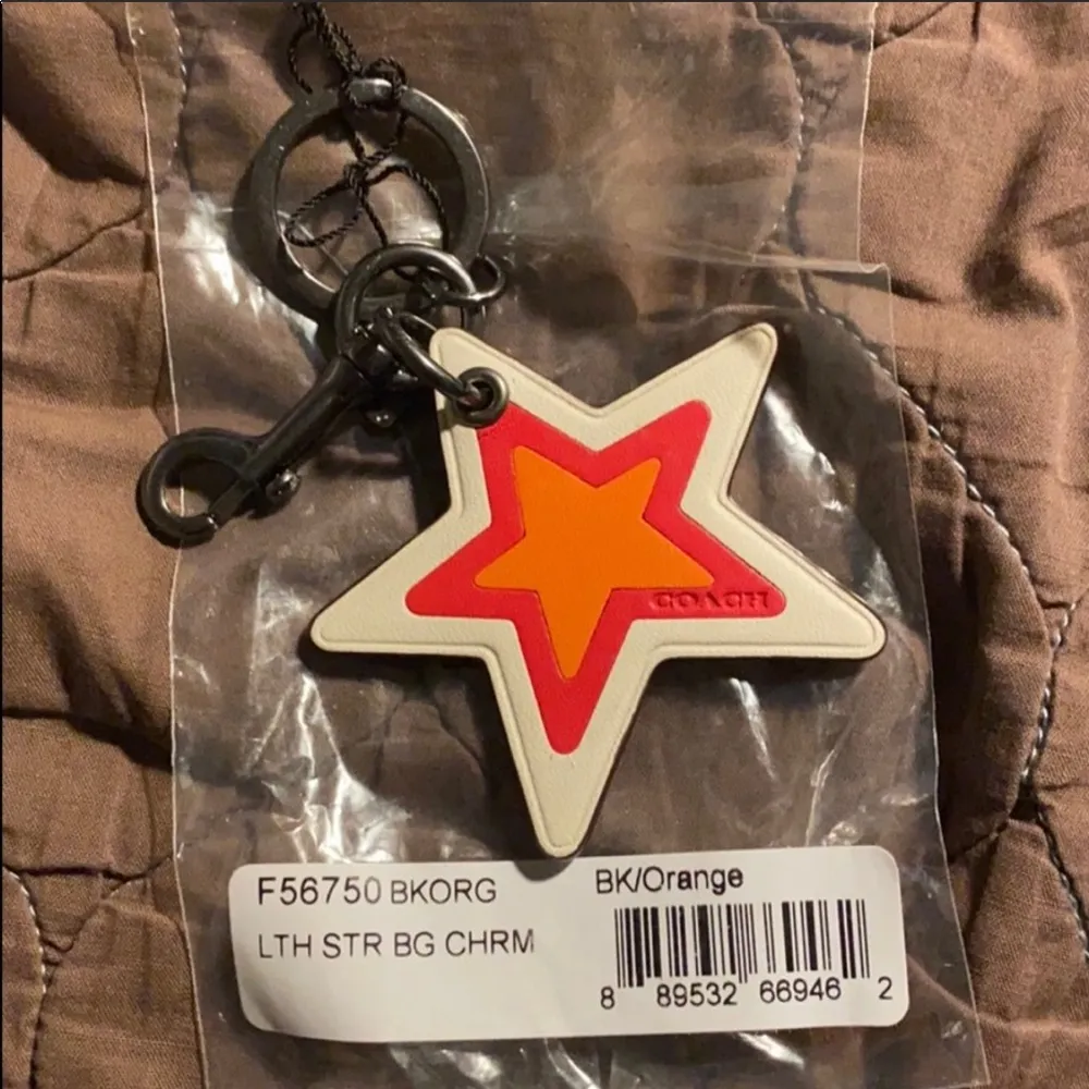 Coach Leather Retro Look Star Key Chain - Image 2