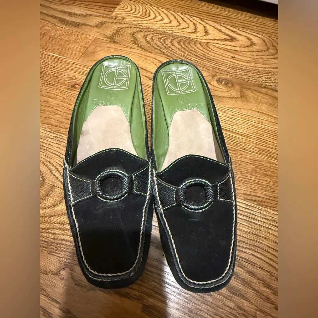 COLE HAAN  Black and Green Loafers with Suede Finish size 6.5 - Image 9