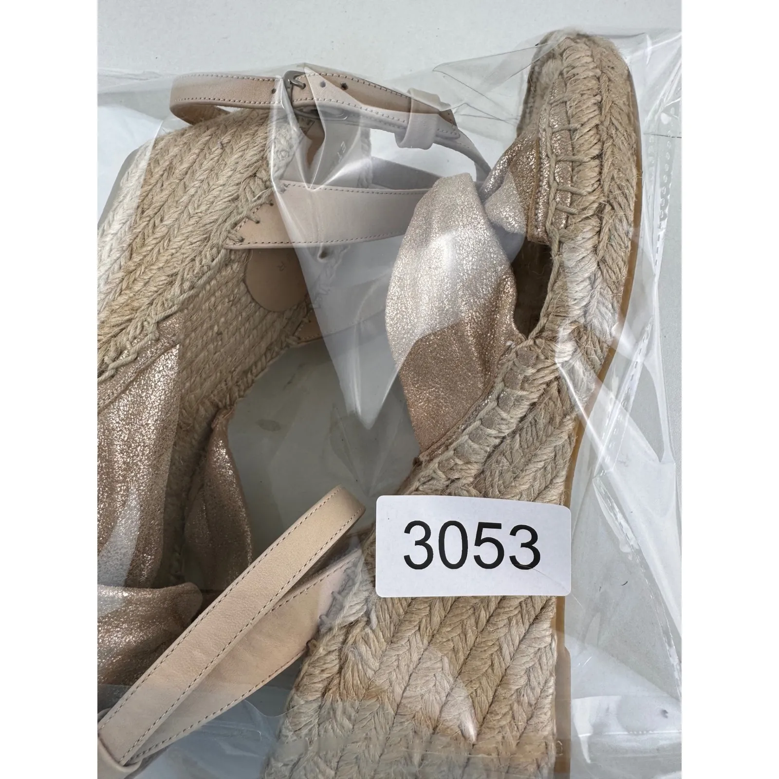 ETIENNE AIGNER Women Rose Gold Metallic Bow Espadrille Wedge Sandals Size 8M - Image 6