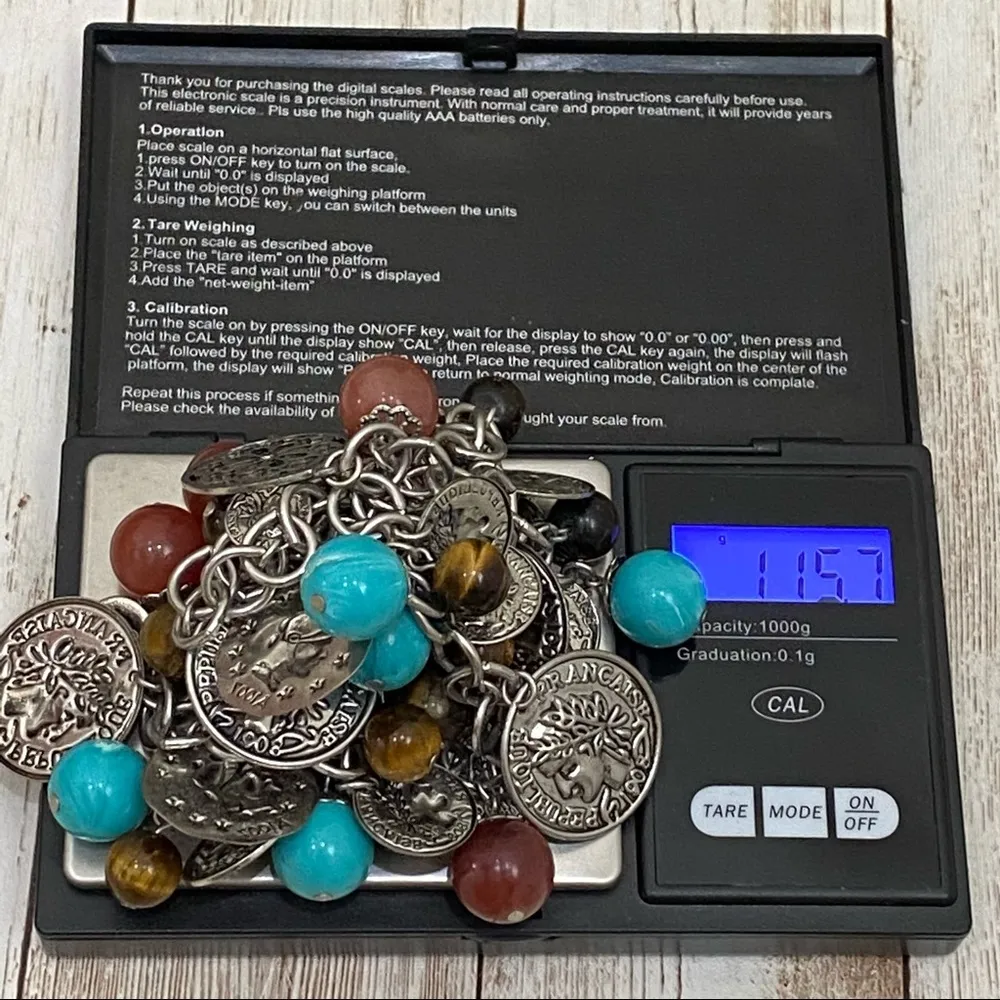 Graziano Signed Coin Beaded Long Necklace - Image 11