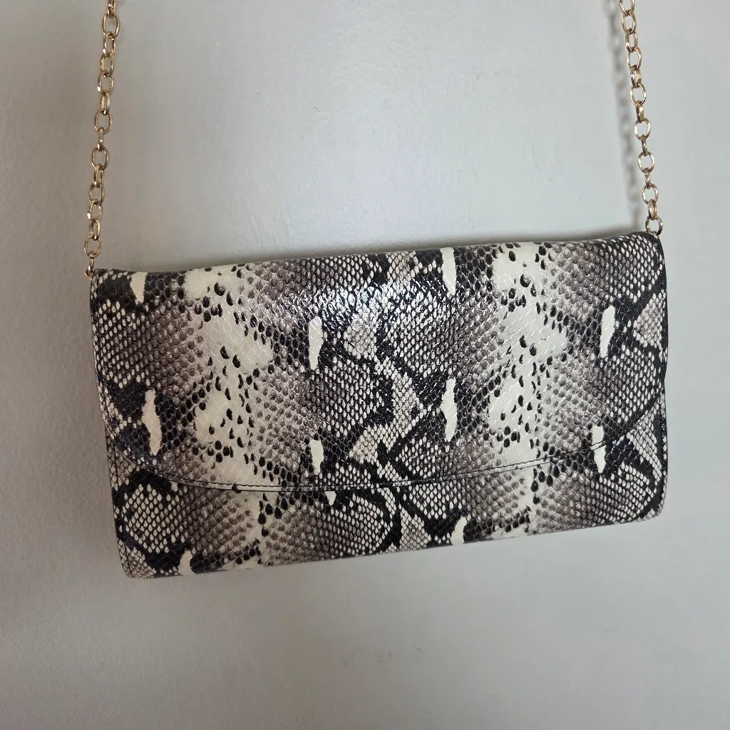 Nordstrom Snakeskin Print Envelope Purse with Chain - Image 2