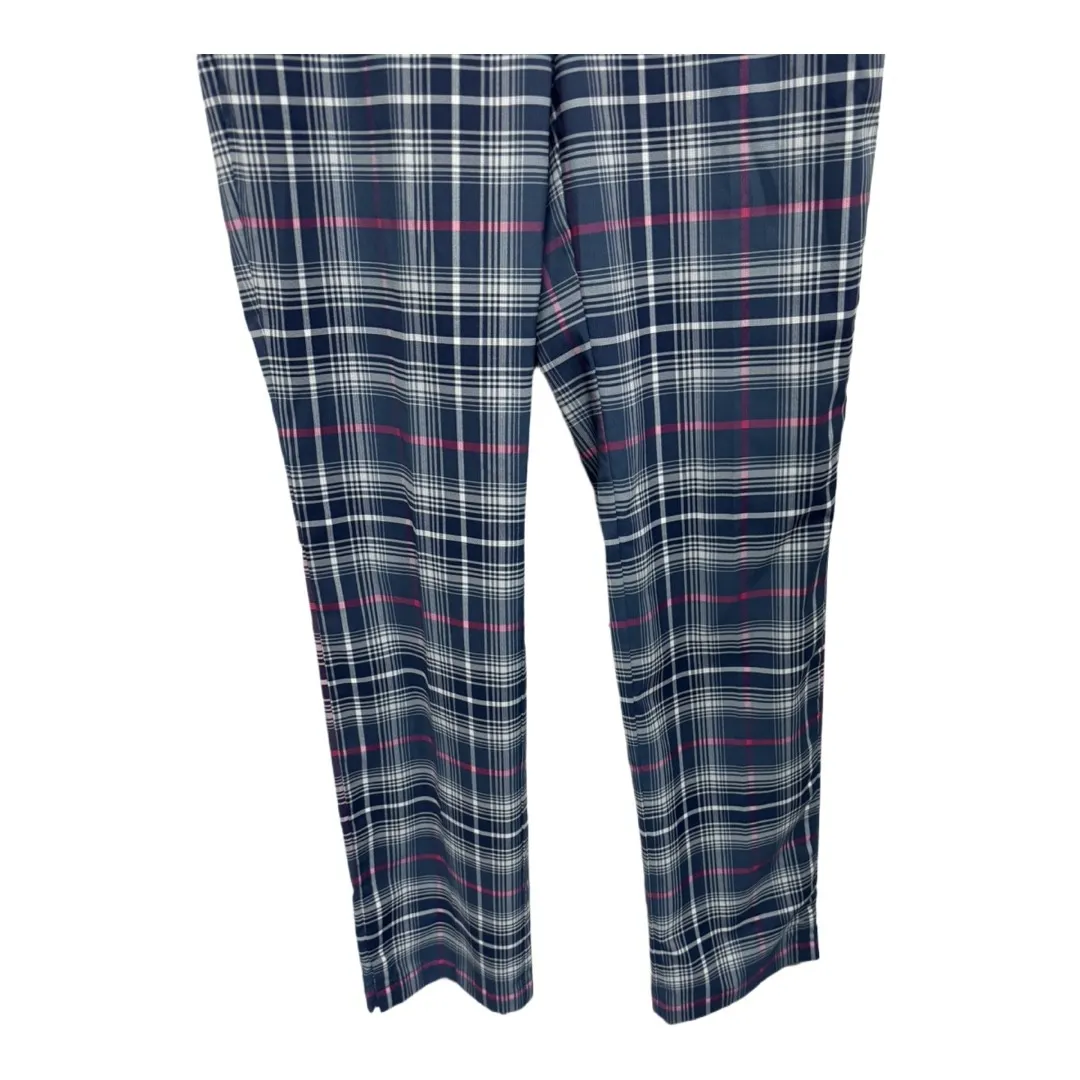 NIKE GOLF Tour Performance Dri-Fit Women's 4 Modern Rise Pants Blue Pink Plaid - Image 3