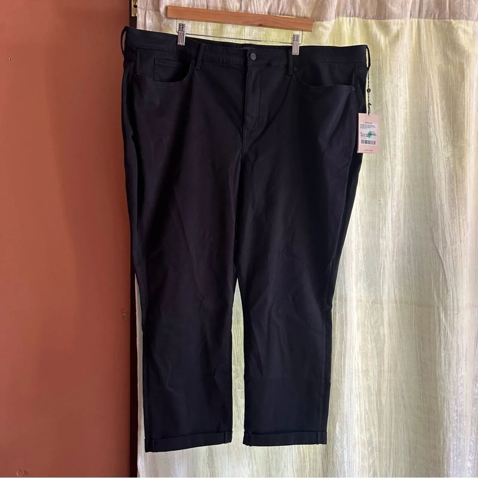 NYDJ Sheri Slim Ankle‎ Jeans with Roll Cuff in Black Lift Tuck NWT Plus Size 26 - Image 3