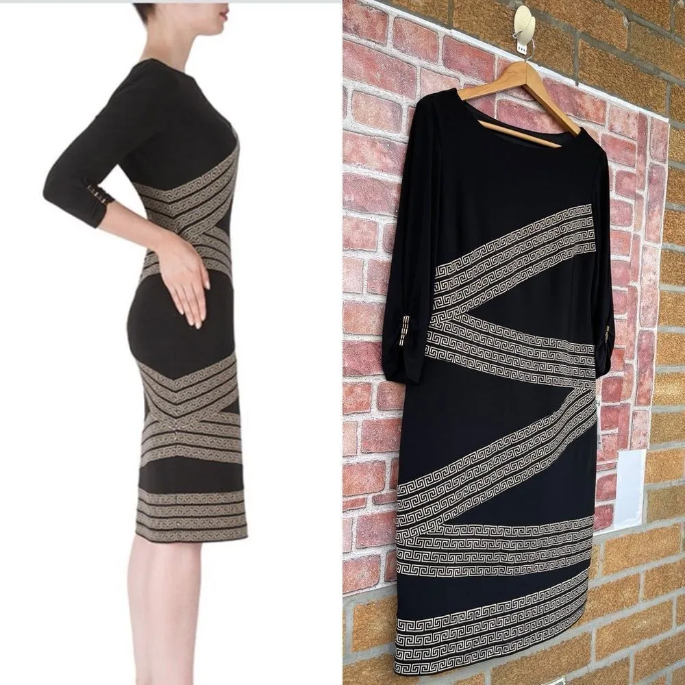 Joseph Ribkoff Geometric Pattern Dress size 14 - Image 3
