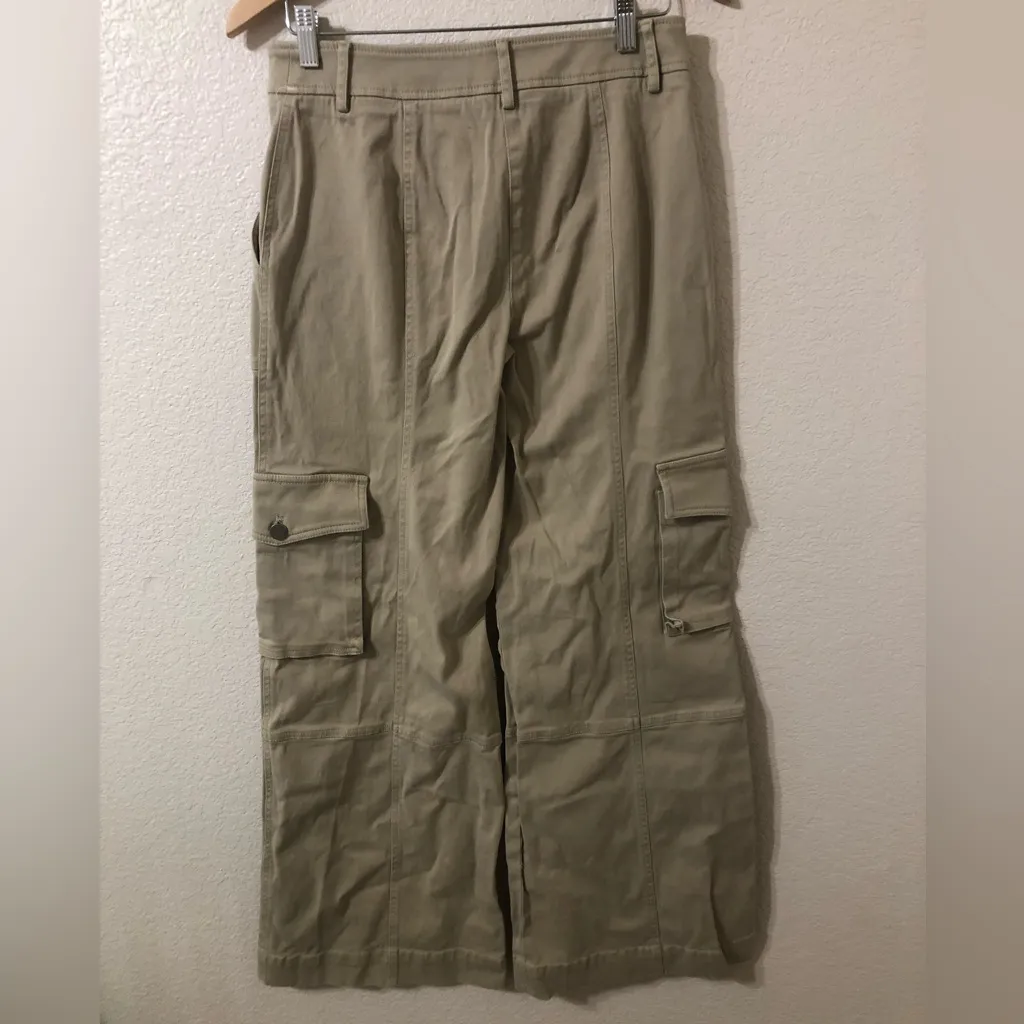 TWP Coop Wide Leg Pant with Cargo Pockets in Cotton Twill Khaki Tan - Image 6