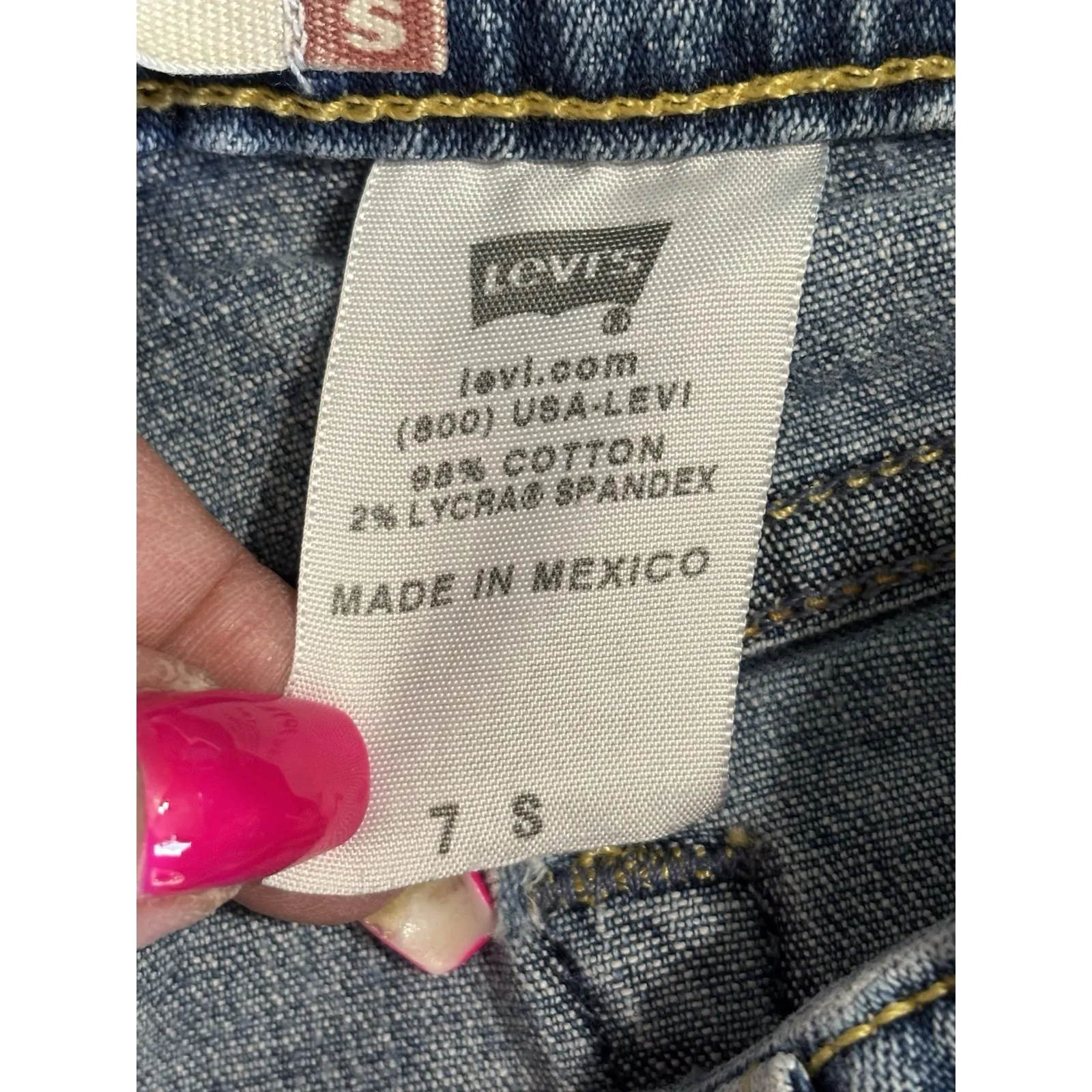 Vintage Levis 519 Flare Denim Jeans Light Wash Size 7S Mid Rise Logo Pockets Y2K - Image 5