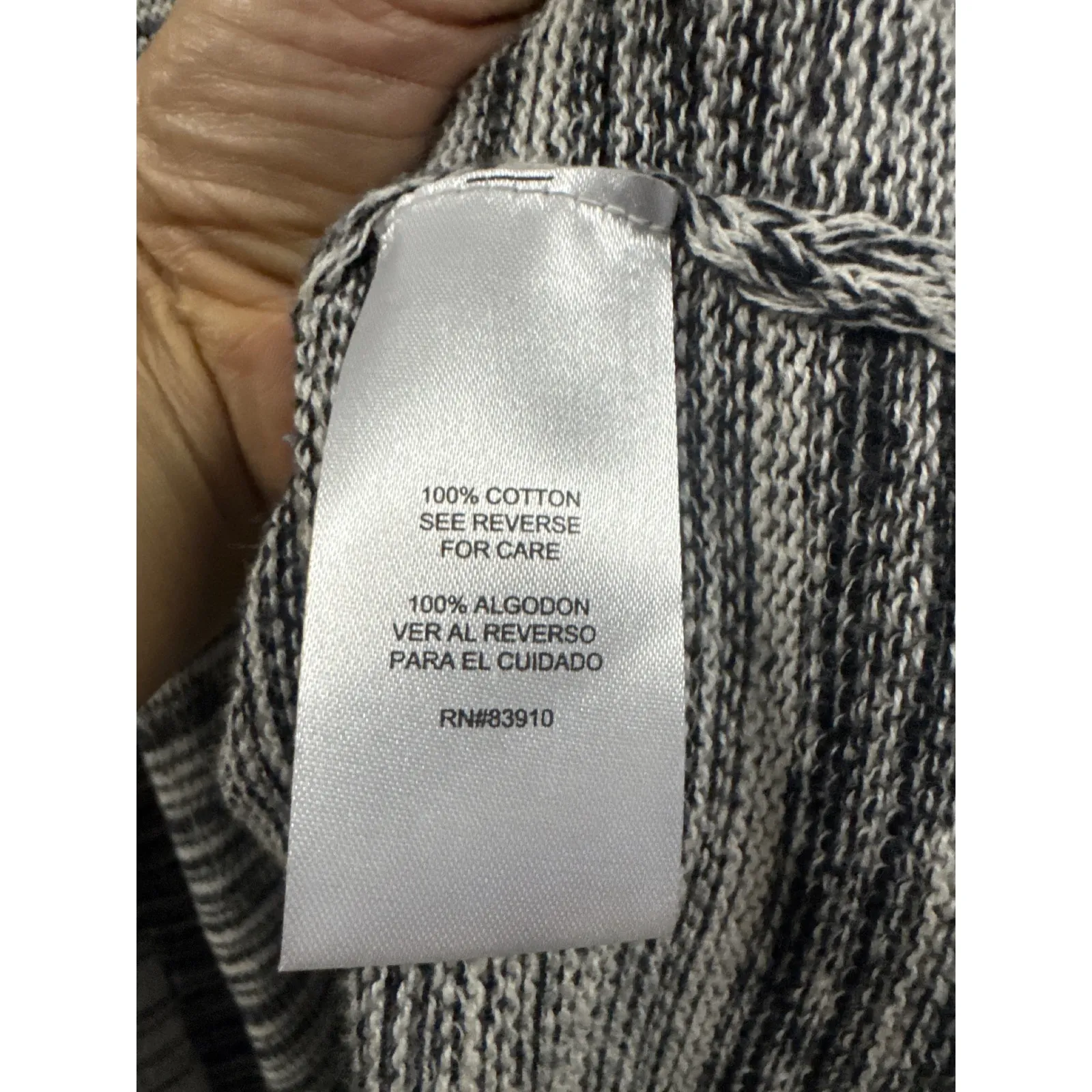 rxb XL Striped‎ Knit Poncho Top Oversized V Neck Pullover Sweater Gray - Image 5