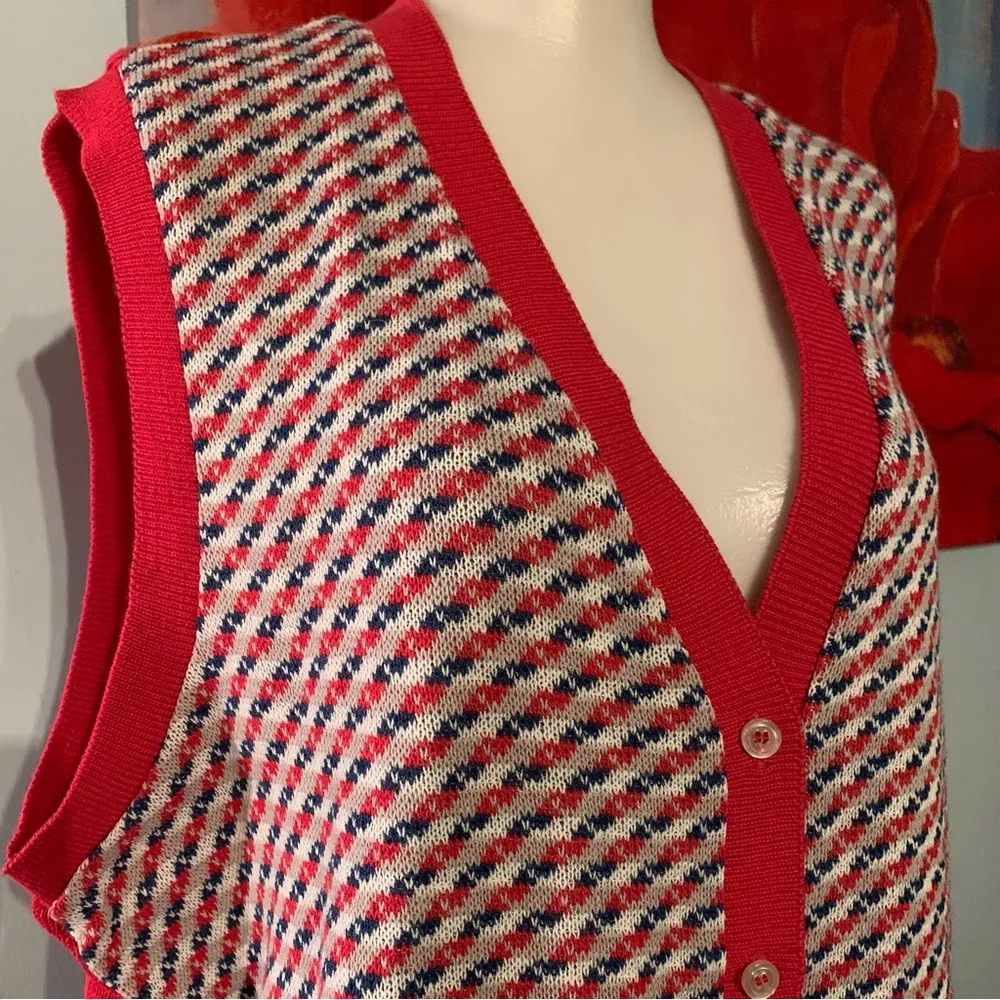 Lady Devon Vintage Sleeveless Vest Top Shirt IGLWU Union Made USA EUC Sweater Size L - Image 2