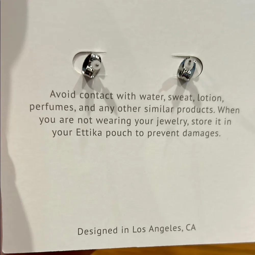 Ettika Silver Heart Earrings - Image 2