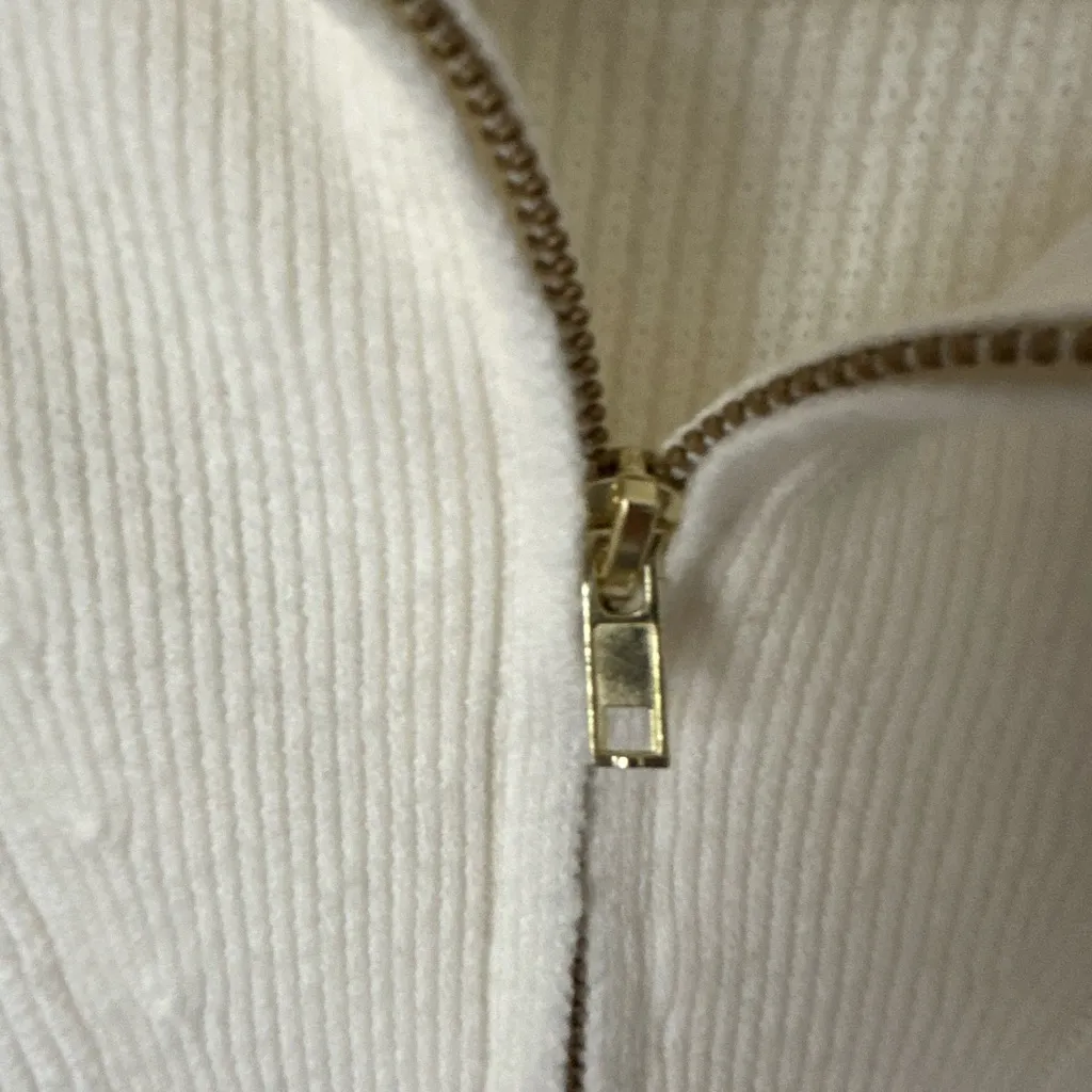 LANE BRYANT White Quarter-Zip Sweater. - Image 4