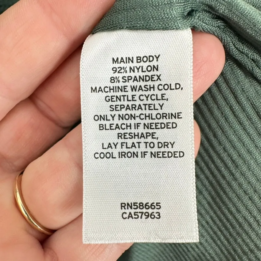 BP Ribbed‎ Tank Top Bodysuit Green Racerback Sleeveless Casual Women's Size L - Image 4