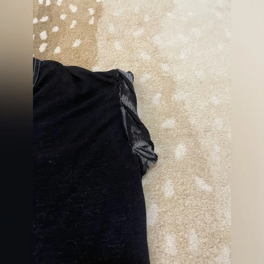 Free People Beach space dye semi-sheer grey rolled sleeve T-shirt women’s XS - Image 4